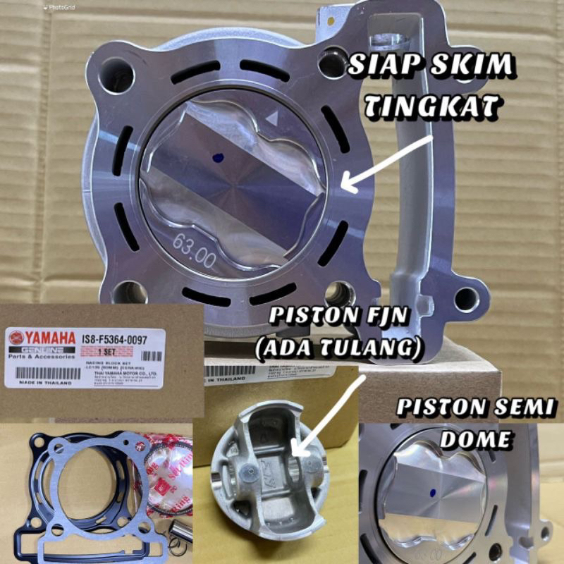 Racing LC135 y16 nvx155 /FZ150 RACING BLOCK เซรามิค 57 มม. 62 มม. 63 มม. 65 มม. TAIKOM ESPADA LEO GL X1R SHARK