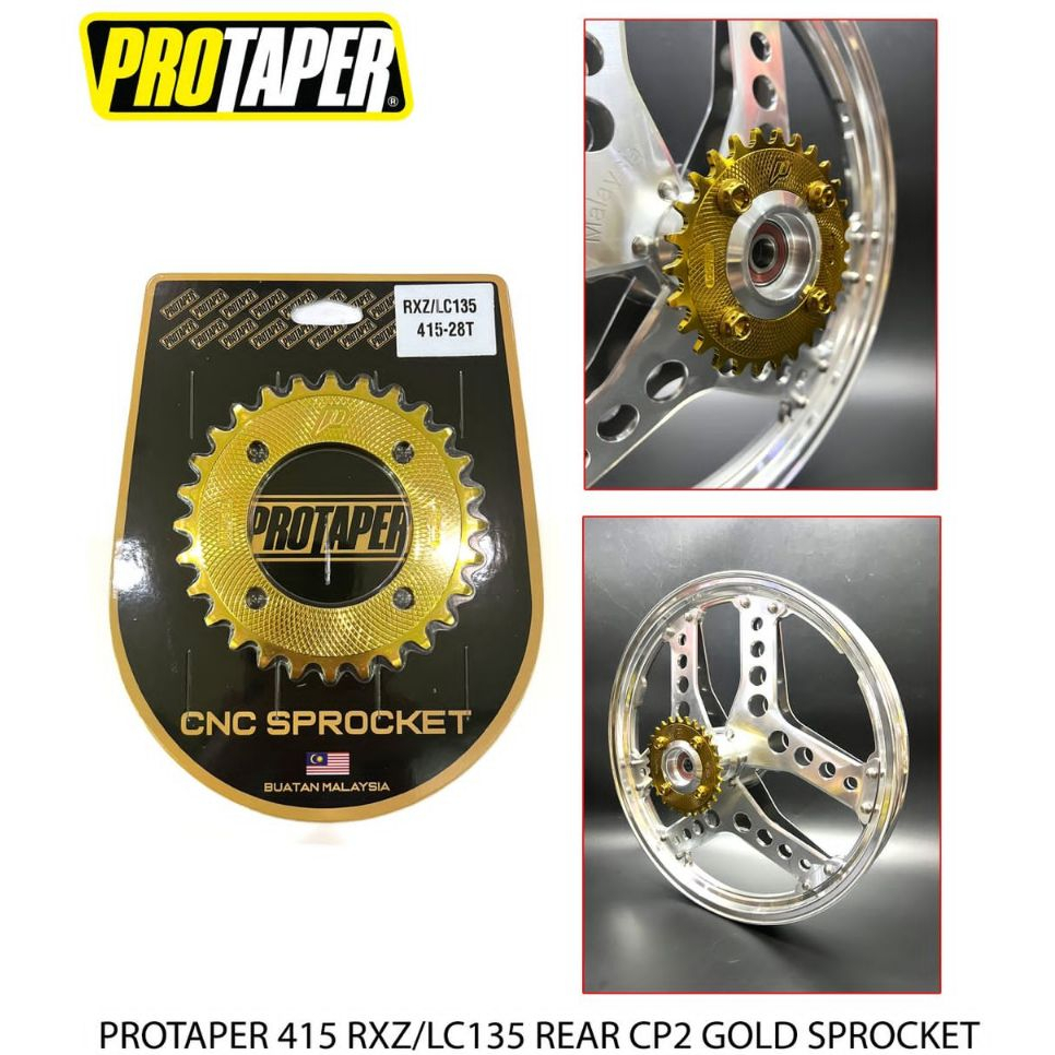 LC135 / Y15 / Y16 / Y125 / RXZ PROTAPER CP2 [ GOLD ] SPROCKET [ 4HOLE ] 415H 26T - 47T