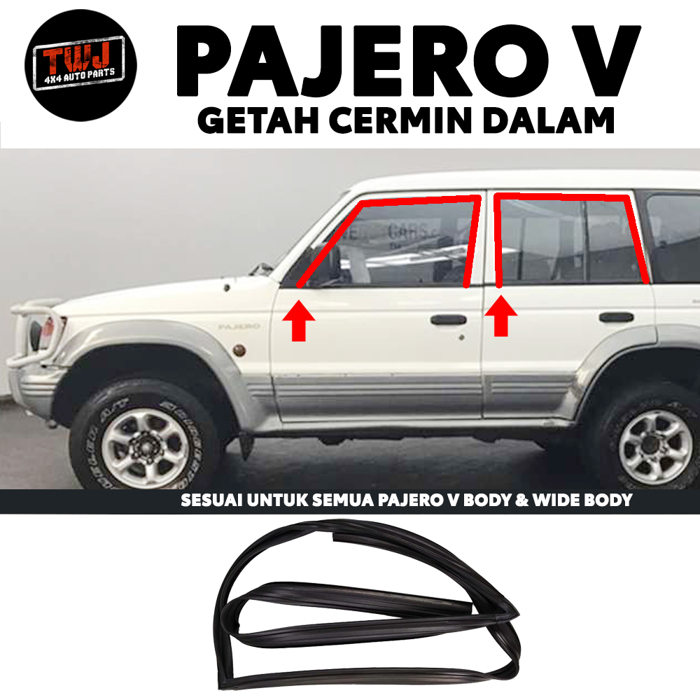 Mitsubishi Pajero Run ช่องยาง cermin dalam V31V33 V44 V46 V73V77 แก้วโคลน Trough หน้าต่าง Sealant St