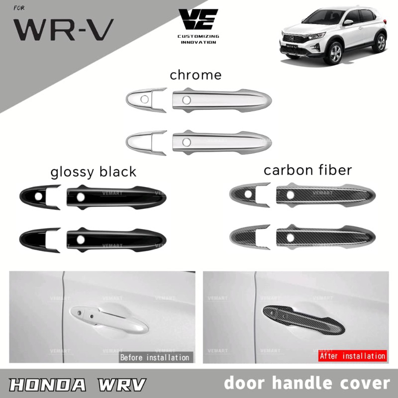 Vemart Honda wrv rs อุปกรณ์เสริมฝาครอบแฮนด์รถยนต์