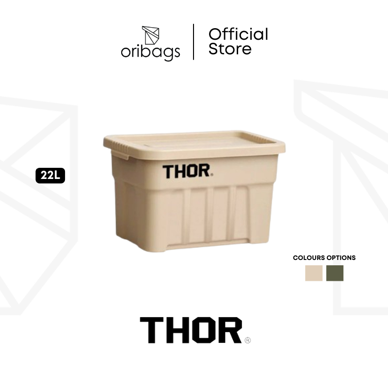 Thor Tote Box with Lid 22L | ภาชนะเก็บที่ทนทานขนาดกะทัดรัดสําหรับบ้านสํานักงานและองค์กรสินค้าขนาดเล็
