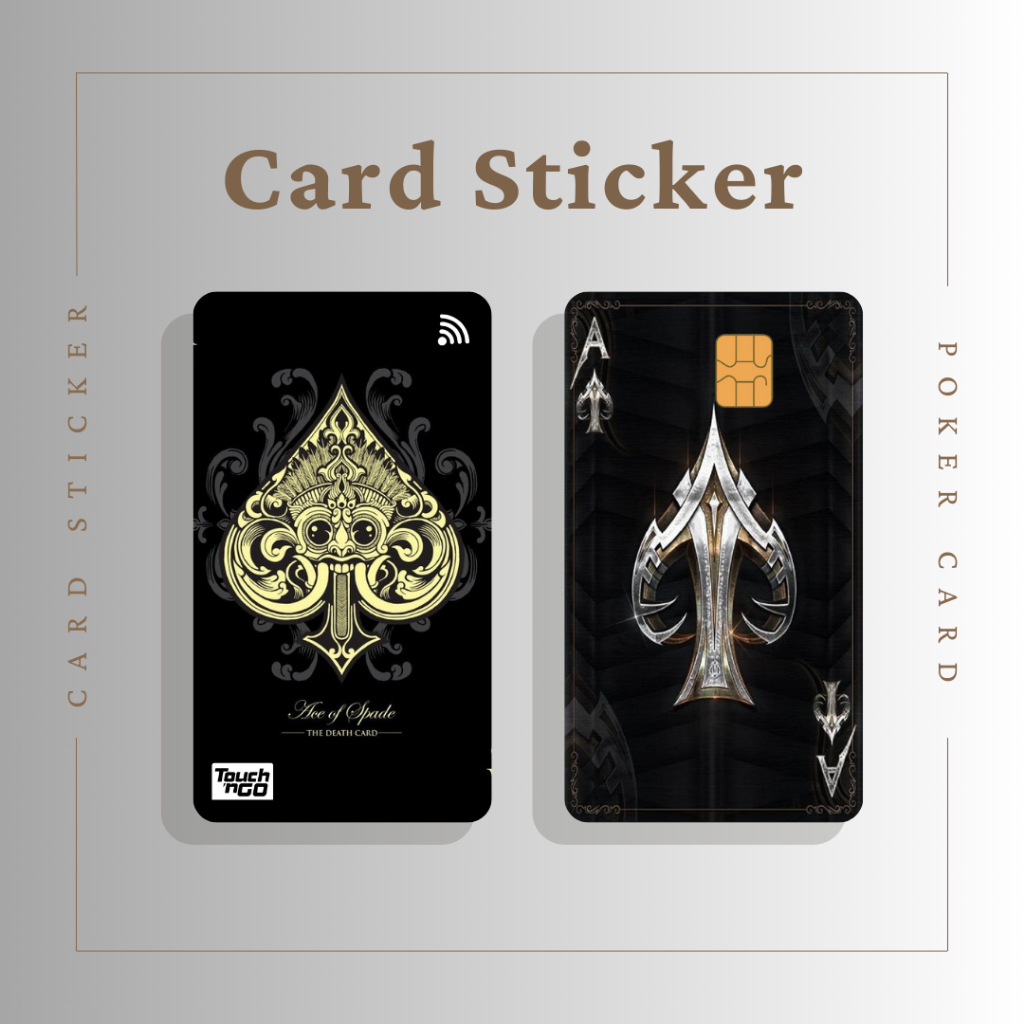 POKER CARD STICKER - TNG CARD / NFC CARD / ATM CARD / ACCESS CARD / TOUCH N GO CARD / WATSON CARD