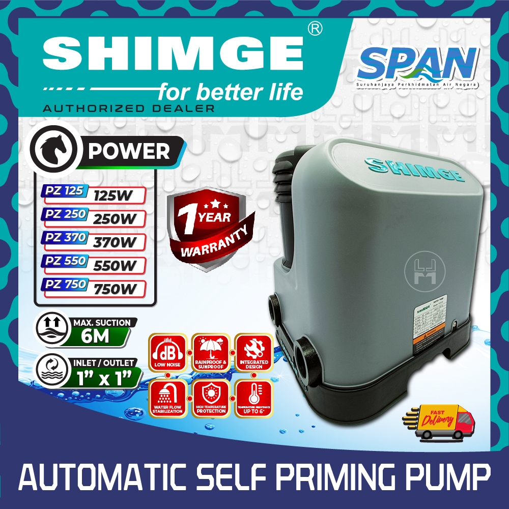 SHIMGE PZ125W PZ250W PZ370W PZ550W PZ750W PZ AUTOMATIC SELF PRIMING ปั๊ม