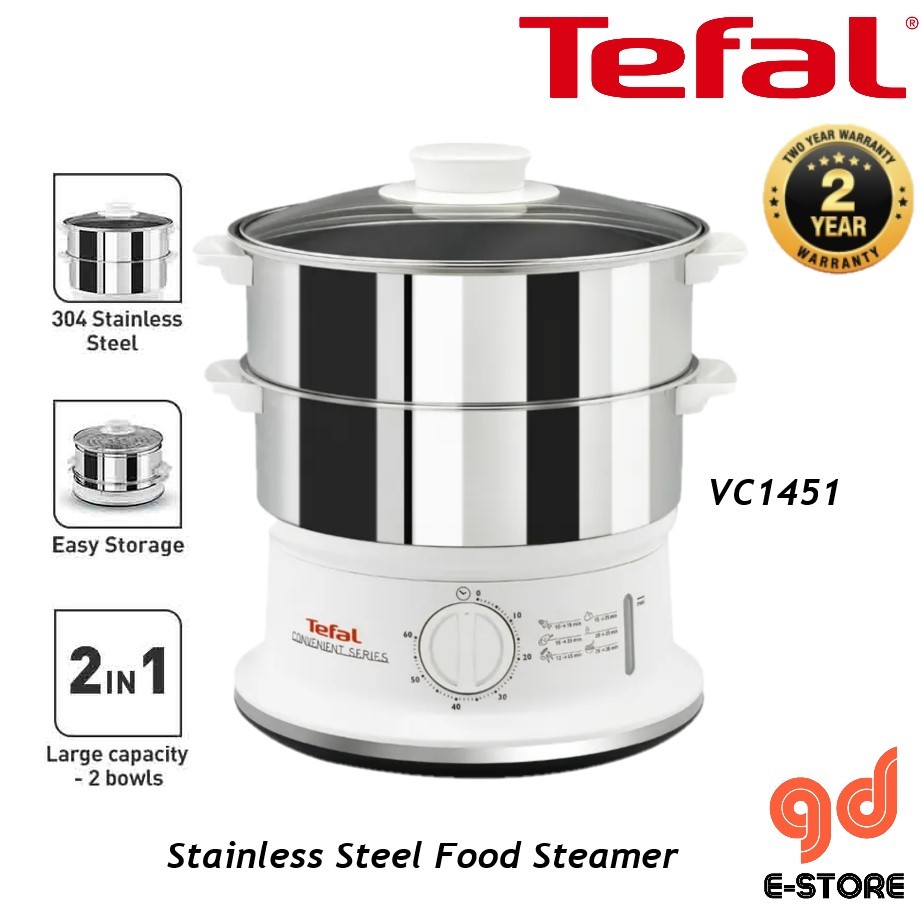 Tefal เครื่องนึ่งอาหารสะดวก 6 ลิตร (สแตนเลส) VC1451