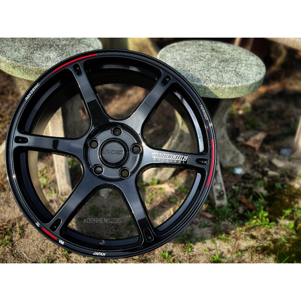 ใหม่รถ Sport Rim TE037 ล้อ 18x8.5 5x112 5x114 ET40 สีดําคํากัดและสายสีแดง -