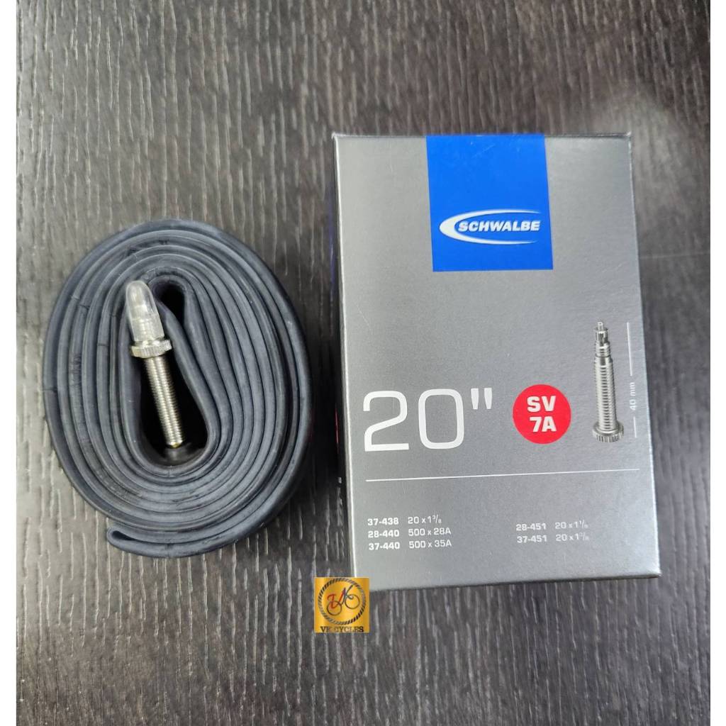 SCHWALBE SV7A 20" หลอด (28/37-438/451) 40 มม.FV – สําหรับแผนที่ / Mini Velo / จักรยานพับ