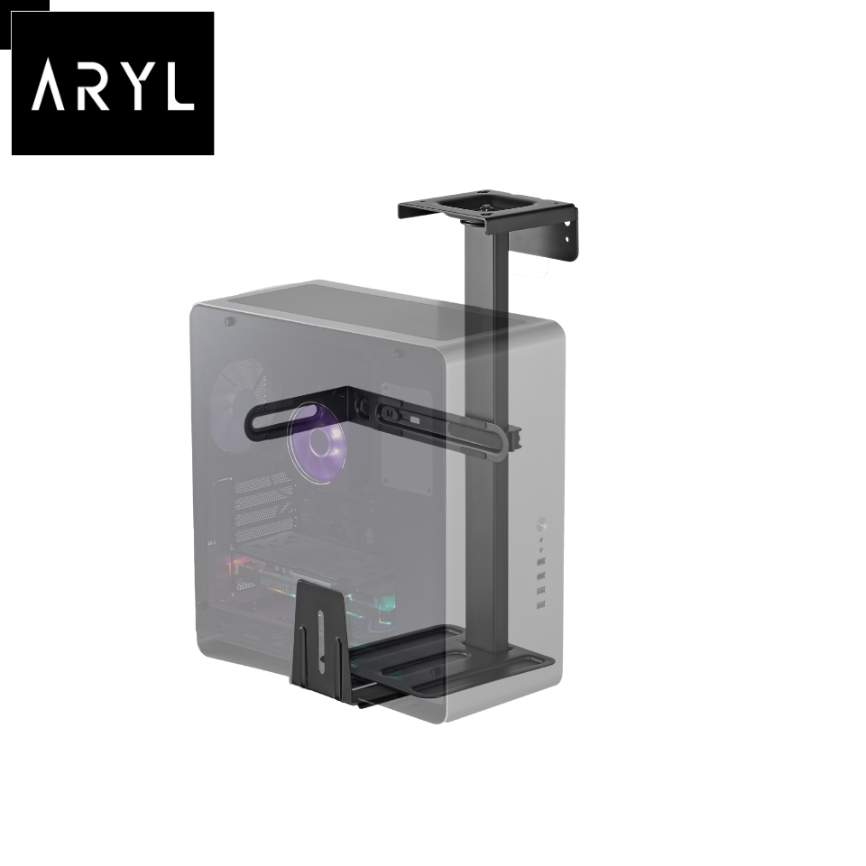 The ArylTM Easy Set-Up Under Desk/Wall Cpu Holder