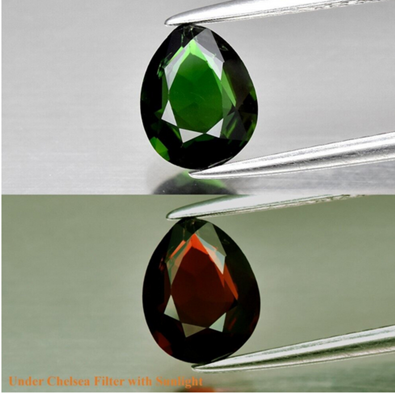 0.95ct 7.4x6mm VS Pear ทัวร์มาลีนโครเมียมสีเขียวเผาธรรมชาติ แทนซาเนีย Tg14
