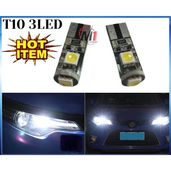 1 ชิ้น LED T10 รถ Marker Light Can-bus 3L 5050 หลอดไฟ LED หลอดไฟป้ายทะเบียน