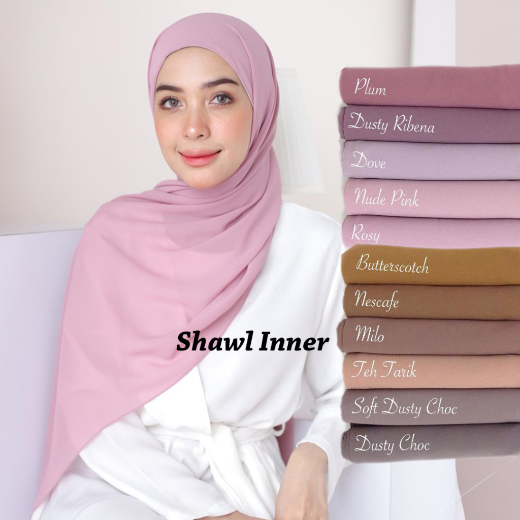SHAWL ภายใน TUDUNG SARUNG SHAWL LABUH CHIFFON RINGAN