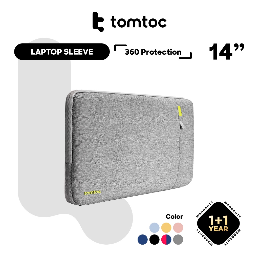 Tomtoc 14 นิ้วอเนกประสงค์ 360 แขนป้องกันแล็ปท็อป / MacBook Sleeve - MacBook Pro M1 M2 M3