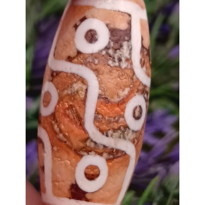 30.1mm x 13.7mm Nine-Eyed Dzi Bead Collection Nine-Times Moral Mercy Growth Authority Visible Self-T