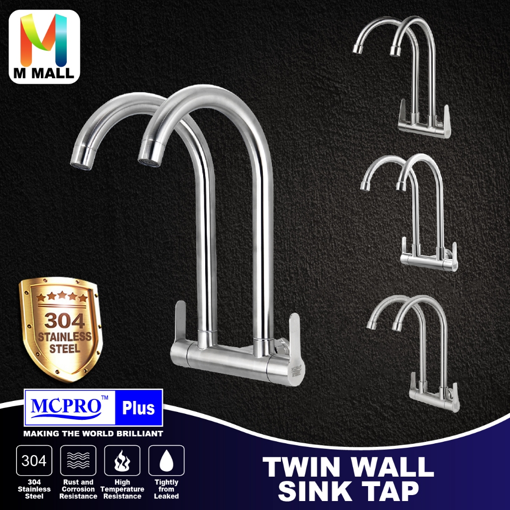 MCPRO Plus ก๊อกน้ําห้องครัวสแตนเลส SUS304 TWIN WALL SINK WATER TAP - SS1309 / SS347 / SS710 / SS1202