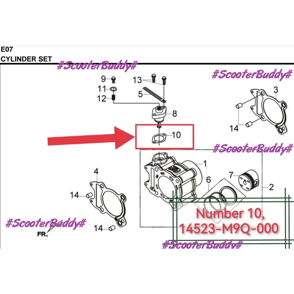 SYM TENSIONER LIFTER GASKET (14523-M9Q-000) Symphony 250i / Symphony Evo250i / Old Evo250i / New Evo