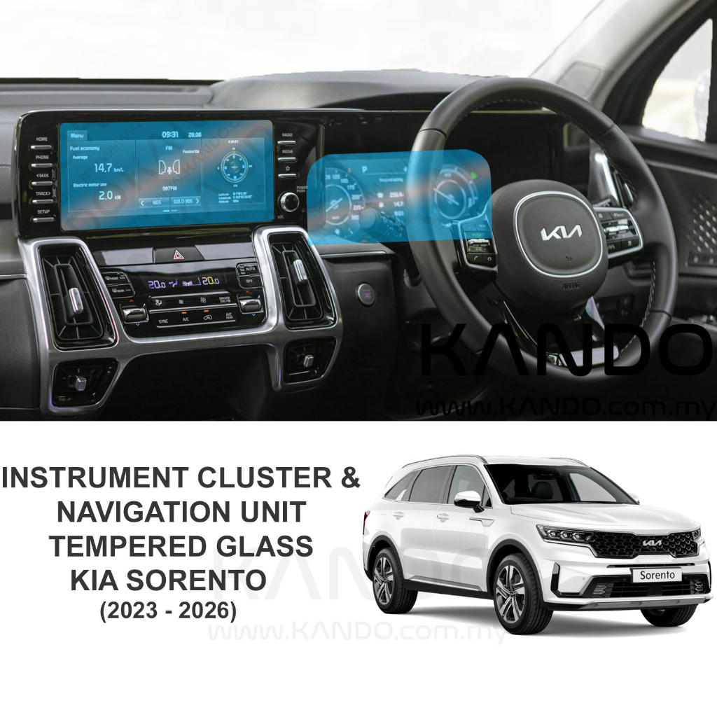 Kia Sorento ตัวป้องกันกระจกนิรภัย Kia Sorento ตัวป้องกันหน้าจอ Kia Sorento Head Unit Glass GPS Prote