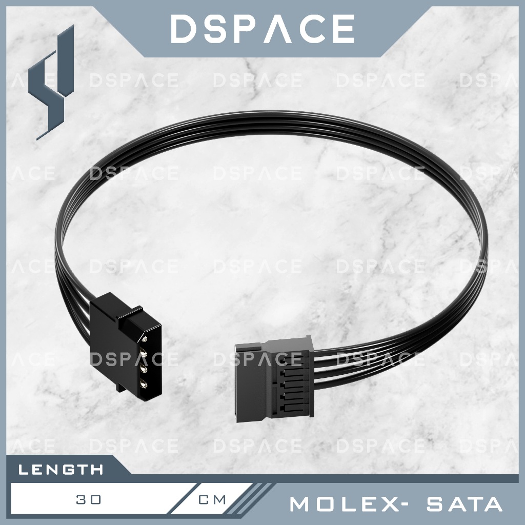 Dspace 18AWG Molex 4Pin to SATA Power Adapter Extension Cable สําหรับ Harddisk HDD SSD และอื่นๆ