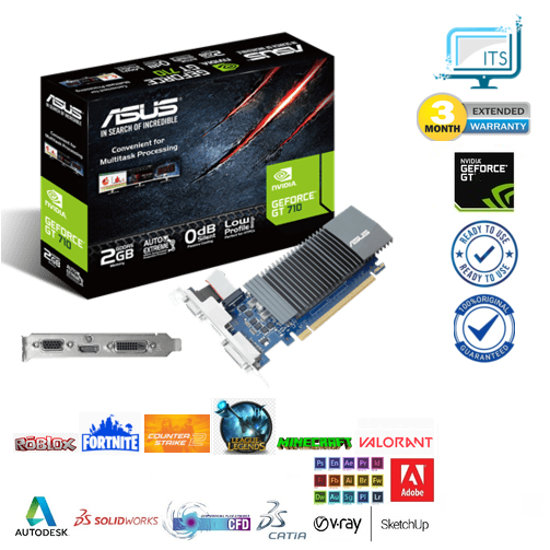 Asus GeForce GT710, 2GB-GDDR5 (GT710-SL-2GD5-BRK VGA - DVI - HDMI 1.4a UEFI กราฟิกการ ์ ด Low-Profile