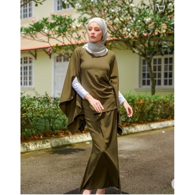 KURUNG KAFTAN BUTTERFLY PLAIN COMOCREPE litte lady shop