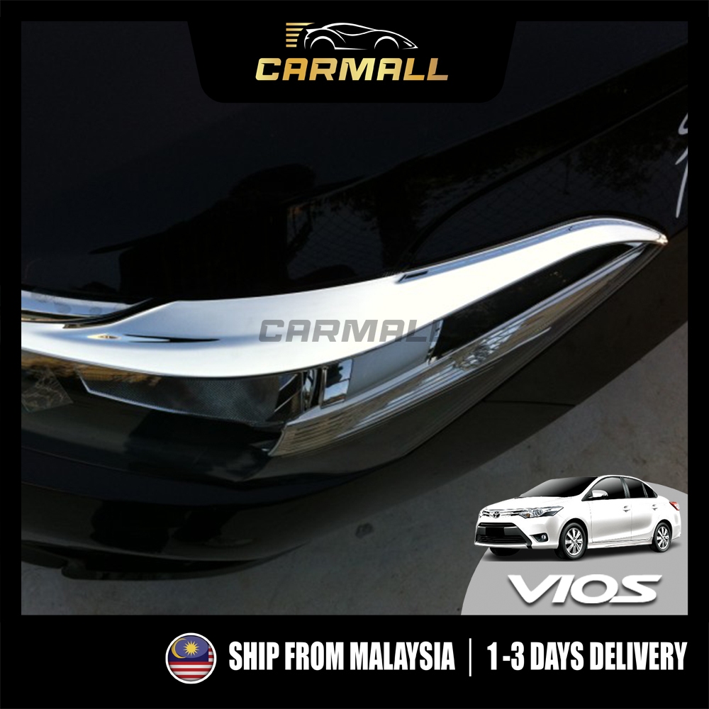 Toyota Vios (3rd Gen) ไฟหน้า Chrome Eyelid ไฟหน้าไฟหน้าคิ้วฝาครอบ 2013-2019 XP150 NCP150 3rd CM