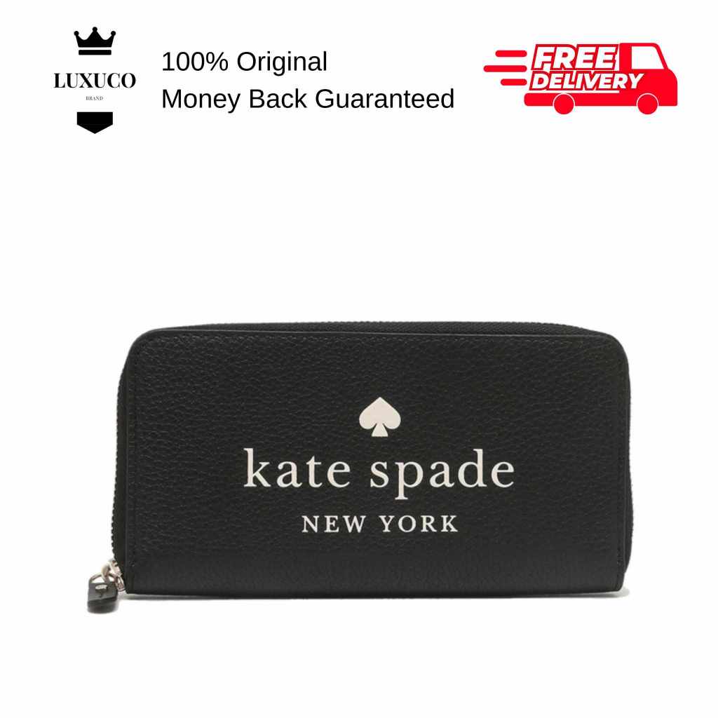 [Luxuco] Kate SPADE K4779 Ella กระเป๋าสตางค์หนัง ขนาดใหญ่ สีดํา สําหรับผู้หญิง
