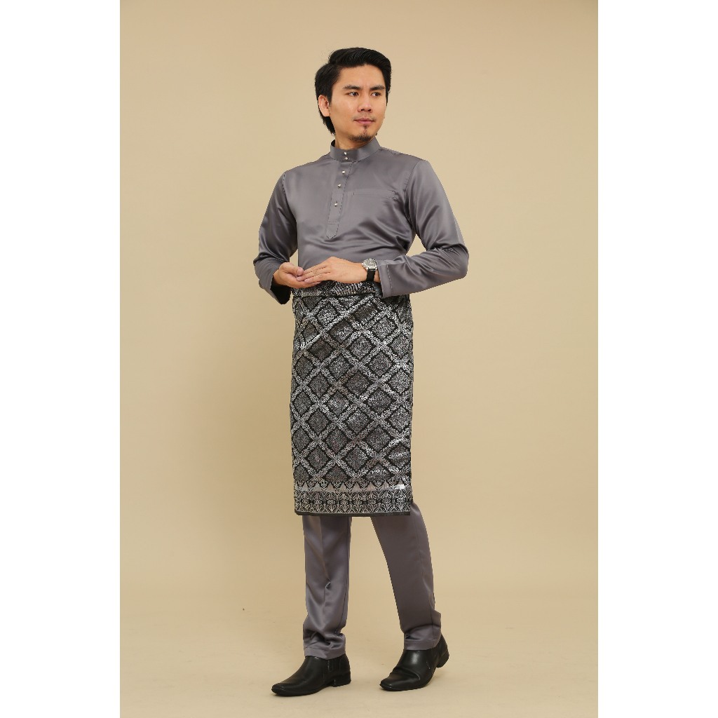 PLUS SIZE BAJU MELAYU SAIZ BESAR เทาเข้ม SIZE [2XL-9XL] BODY 50-78 INCHES