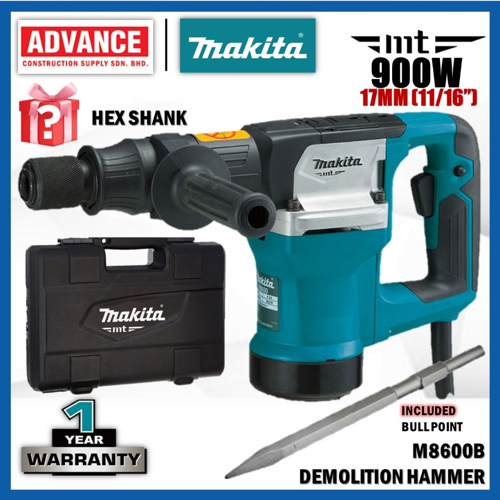 MAKITA MT SERIES M8600 / M8600B ค้อนรื้อถอน Hex Shank 900W 17MM (11/16")