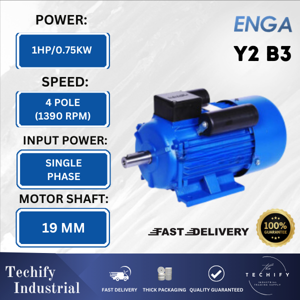 Enga YC มอเตอร์ไฟฟ้า เฟสเดียว 1HP(0.75KW) YC B3