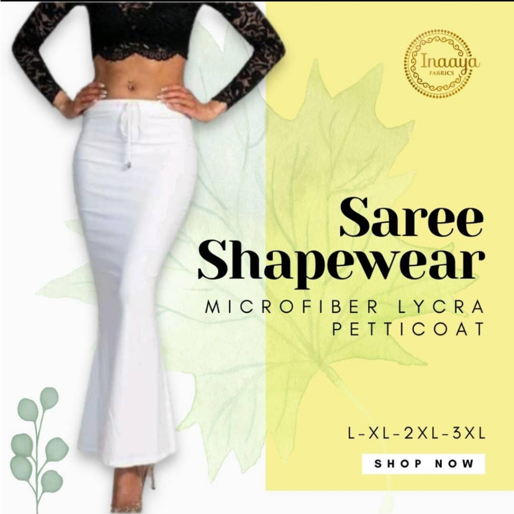 Lycra Cotton Saree Shapewear สําหรับผู้หญิง Fit Petticoat Saree Silhouette Shape Wear Dress for Sare