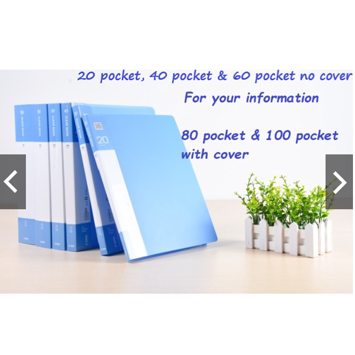 (iStore) 20/4/60/80/100 Pocket, Cleak Book/ Clear Holder (สีดําและสี Bue)