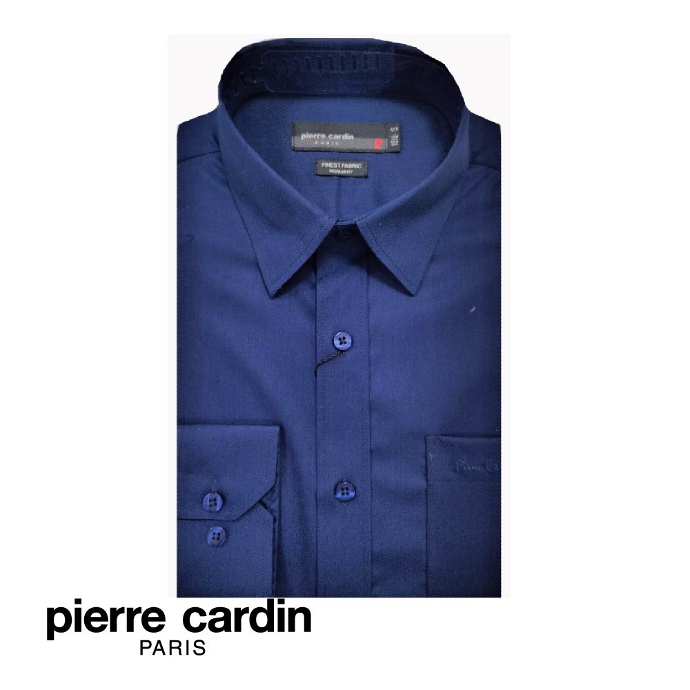 Pierre CARDIN เสื้อยืดแขนยาว สีกรมท่า สําหรับผู้ชาย (พอดีตัว) (W4102B-11496)
