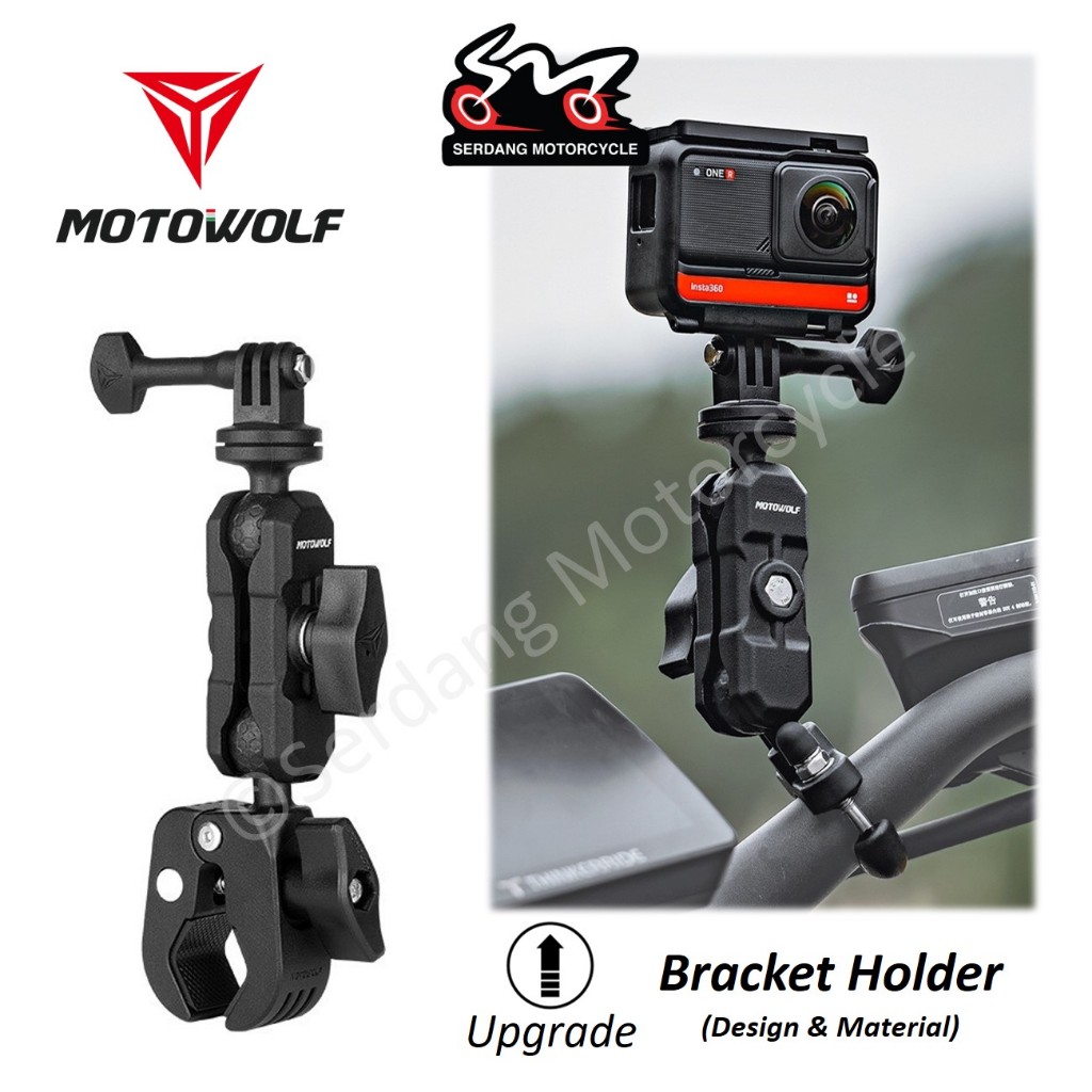 MOTOWOLF MDL3532 Dashcam กล้อง GoPro Mount Dash Cam Pemegaang Kamera รถจักรยานยนต์มอเตอร์ Insta 360 