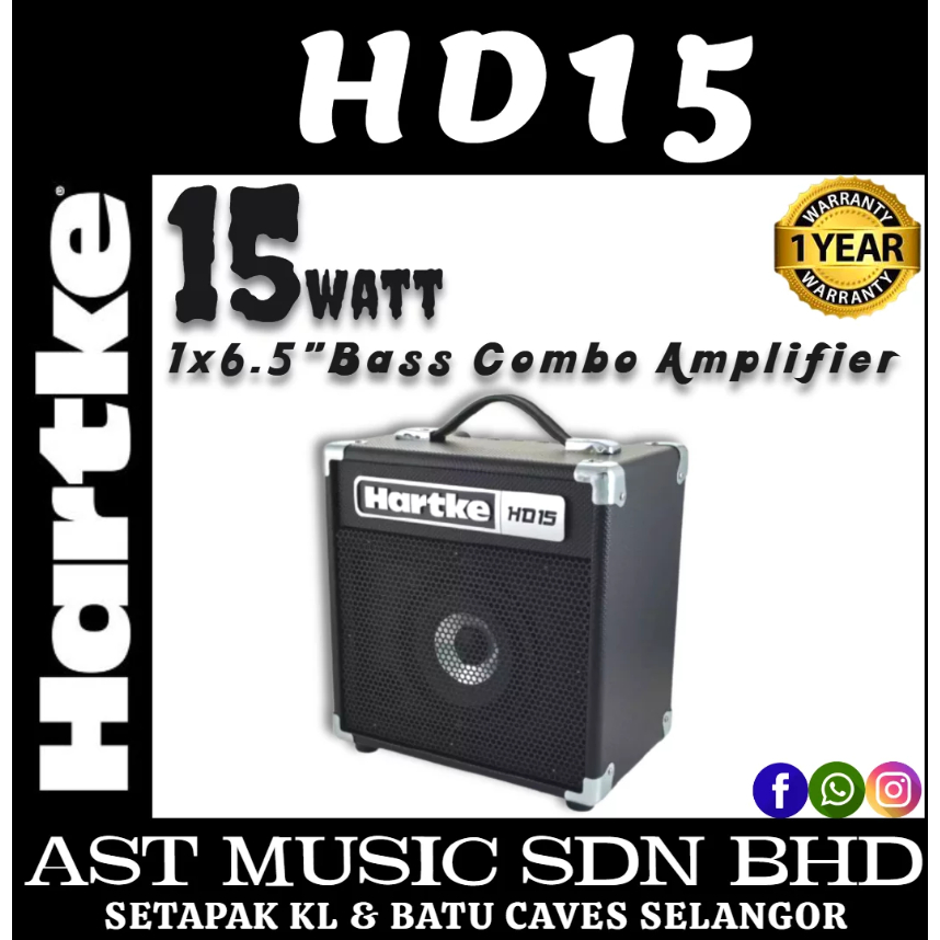 Hartke HD15 15 วัตต์ Bass Combo Amplifier ( HD 15 / HD-15 )