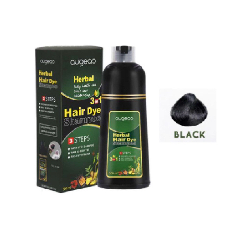 Augeas HERBAL HAIR DYE SHAMPOO BLACK, (500ML)