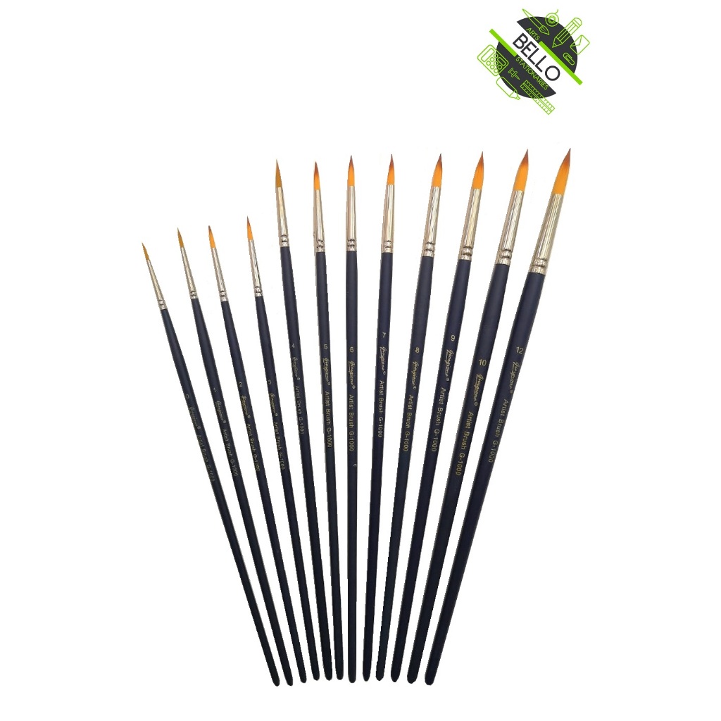 Giorgione Artist Nylon Round Brush ด้ามยาว G-1000