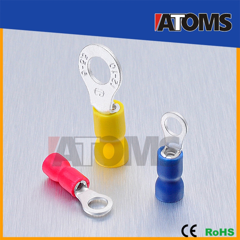 Atoms RF Insulated Ring Terminal Ring Lug ทองแดง Lug Cable Lug RF VF Terminal connector (100ps/แพ็ค)