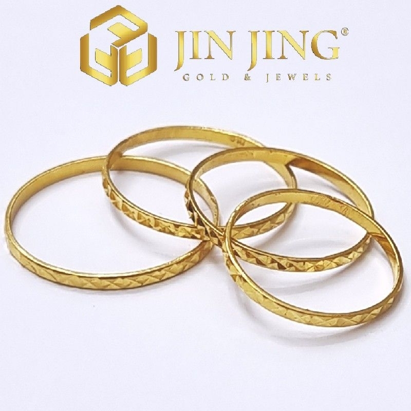 Bajet Ring SIZE 7-20 Gold 916 Pure 0.51g-0.71g