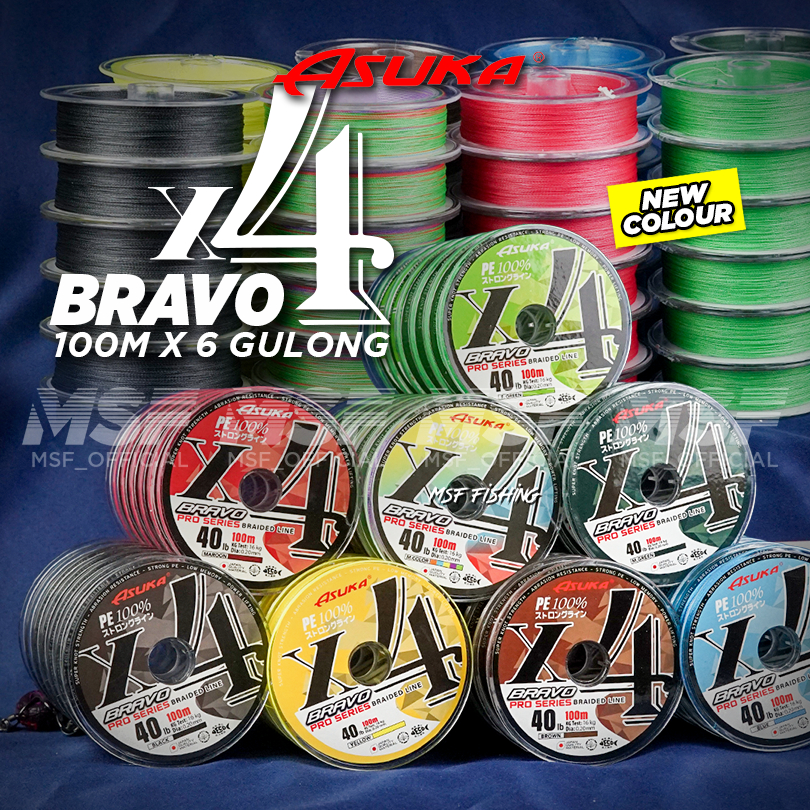 [MSF] สายหล่อ Asuka Bravo 4x | 100ม. - 600ม | Pro Series PE Braided Tali Benang 4 sulam |