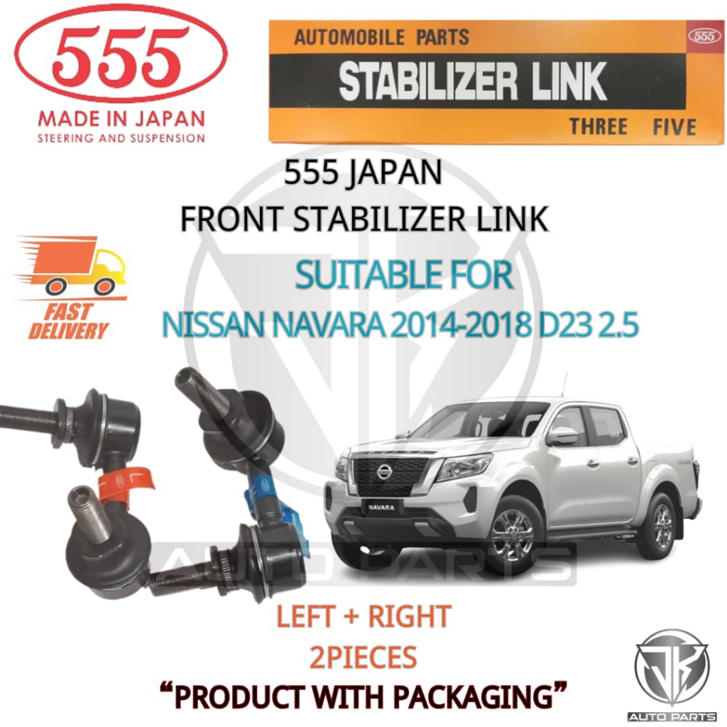 1 PAIR 555 JAPAN FRONT ABSORBER STABILIZER LINK NISSAN NAVARA 2014-2019 D23 NP300 2.5 (555-SLN800R/L
