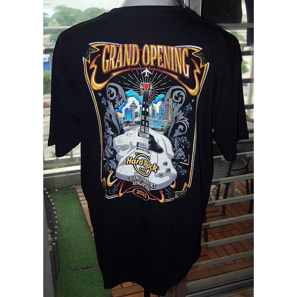 Hard Rock Cafe CHANGI AIRPORT Grand Opening T Shirt Size XL & HRC แท้