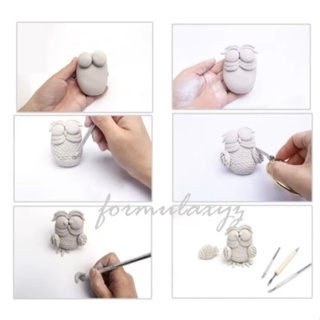 Liyuan Air Dry Modeling Clay Paper Clay DIY Clay Art &amp;Craft Clay 500g - White/Terra