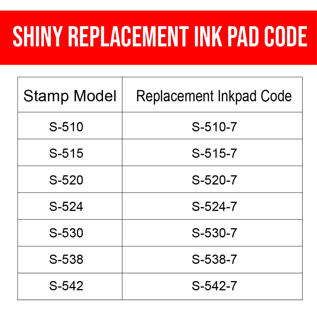 SHINY ROUND CHOP REPLACEMENT INK PAD /S-510/S-515-7/S-520-7/S-524-7/S-530-7/S-528-7/S-542-7/