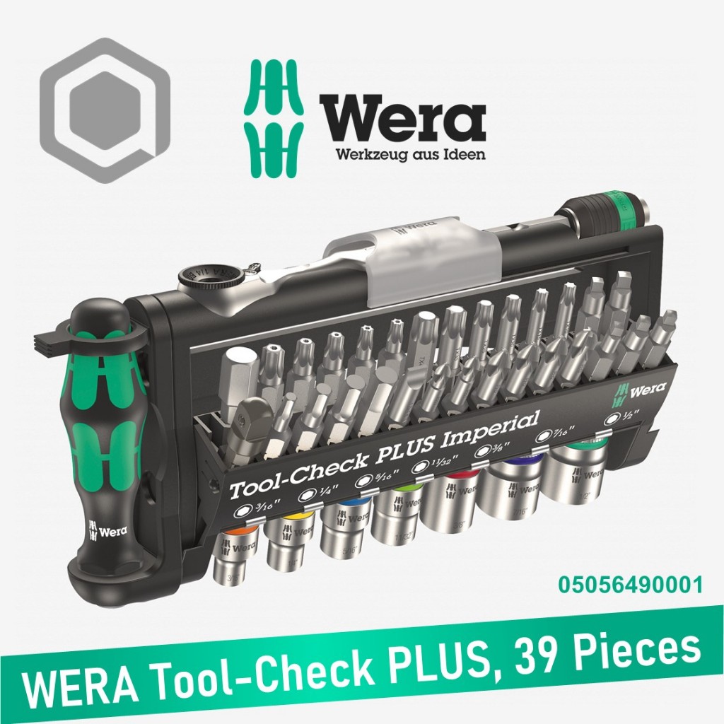 Wera Tool-Check PLUS 39 ชิ้น (05056490001) ชุดไขควงเจาะรูเปลี่ยนได้เมตริก