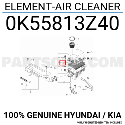 AIR FILTER KOREA PART (PARTSMALL) OK558-13-Z40 > CARNIVAL/ NAZA RIA