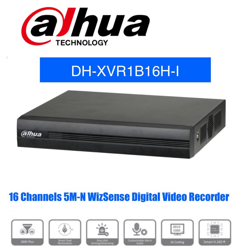 Dahua กล้องวงจรปิด DH-XVR1B16HI 16 ช่อง 16CH Ultra HD 5M-N 1080P VGA/HDMI DVR กล้องวงจรปิดรองรับกล้อ