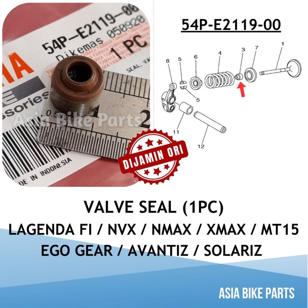 Yamaha Lagenda FI / NVX / NMAX / XMAX / MT15 / Ego Gear Avantiz Solariz ซีลวาล์ว - 54P-E2119-00