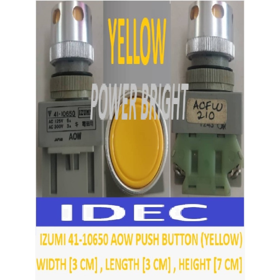 Idec IZUMI 41-10650 PUSH BUTTON [AOW YELLOW , สีเขียว , สีแดง ]