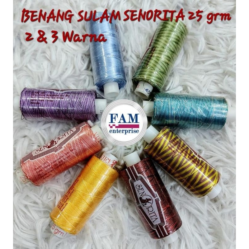 BENANG SULAM CAMPUR WARNA BRAND SENORITA 25gram/ EMBROIDERY THEAD MIX COLOUR @2 COLOUR @3 COLOUR