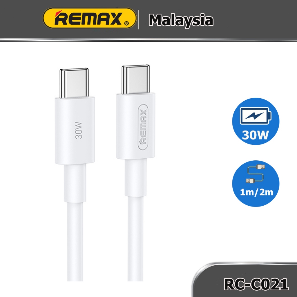 Remax Fast Charging 30W PD สายโทรศัพท์มือถือ 1M/2M Type-c to Type-c RC-C021