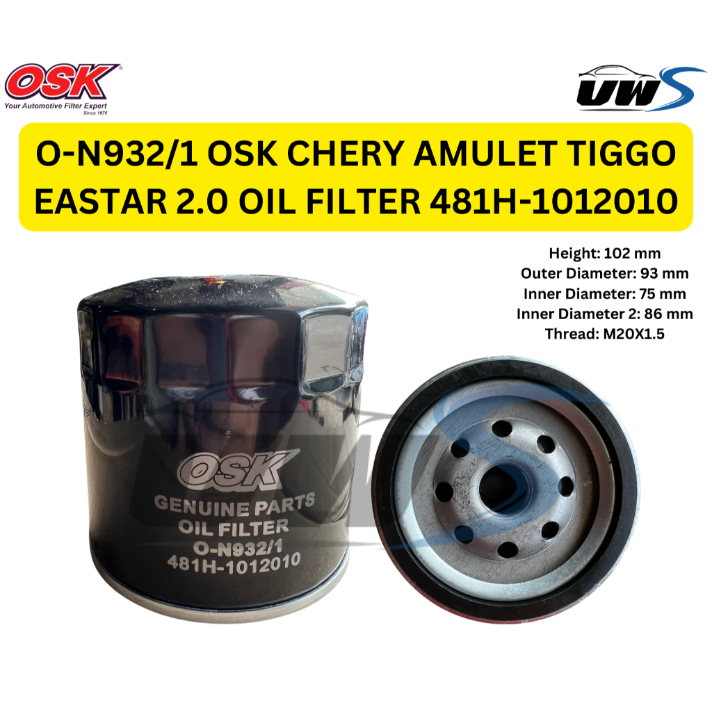 O-N932/1 OSK CHERY AMULET TIGGO EASTAR 2.0 กรองน้ํามัน 481H-1012010