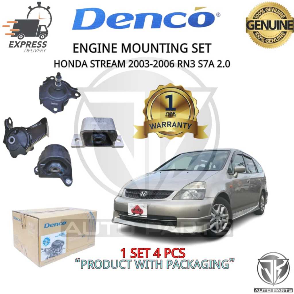 DENCO ENGINE MOUNTING SET HONDA STREAM 2003-2006 RN3 S7A 2.0 (MK-220045)